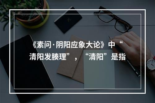 《素问·阴阳应象大论》中“清阳发腠理”，“清阳”是指