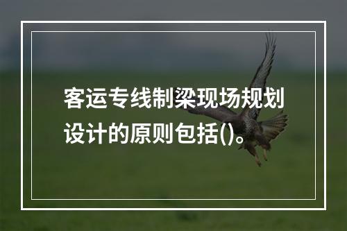 客运专线制梁现场规划设计的原则包括()。