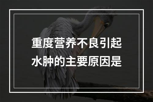 重度营养不良引起水肿的主要原因是