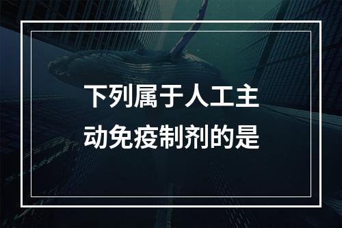 下列属于人工主动免疫制剂的是