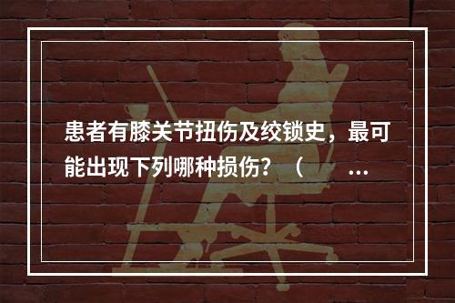 患者有膝关节扭伤及绞锁史，最可能出现下列哪种损伤？（　　）