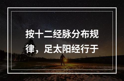 按十二经脉分布规律，足太阳经行于