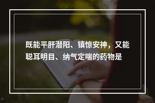 既能平肝潜阳、镇惊安神，又能聪耳明目、纳气定喘的药物是