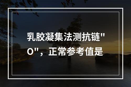 乳胶凝集法测抗链