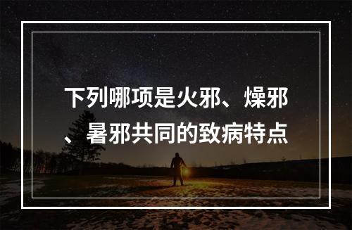 下列哪项是火邪、燥邪、暑邪共同的致病特点