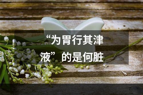 “为胃行其津液”的是何脏