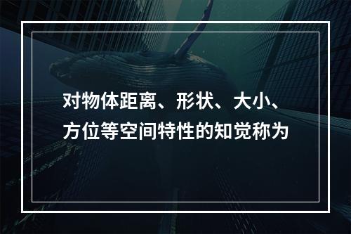 对物体距离、形状、大小、方位等空间特性的知觉称为