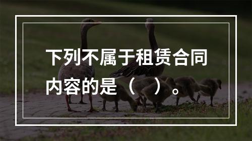 下列不属于租赁合同内容的是（　）。