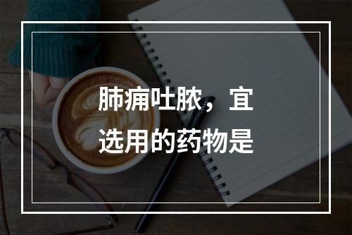 肺痈吐脓，宜选用的药物是