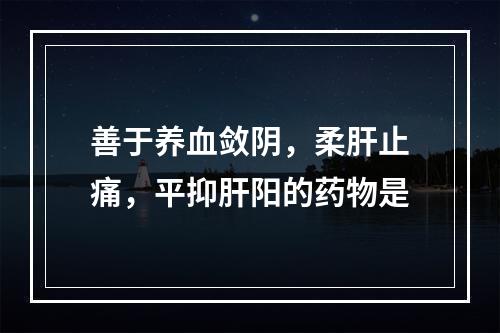 善于养血敛阴，柔肝止痛，平抑肝阳的药物是