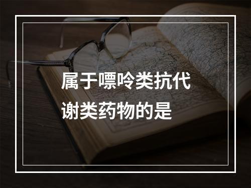 属于嘌呤类抗代谢类药物的是