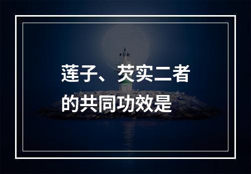 莲子、芡实二者的共同功效是