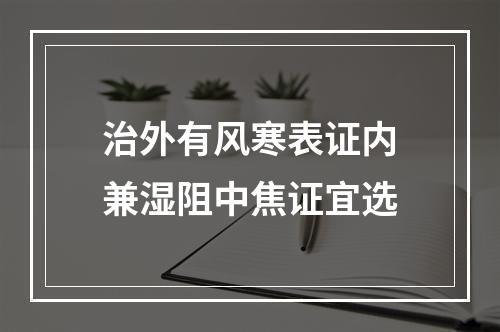 治外有风寒表证内兼湿阻中焦证宜选