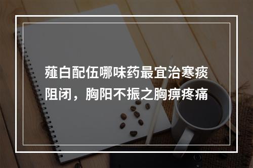 薤白配伍哪味药最宜治寒痰阻闭，胸阳不振之胸痹疼痛