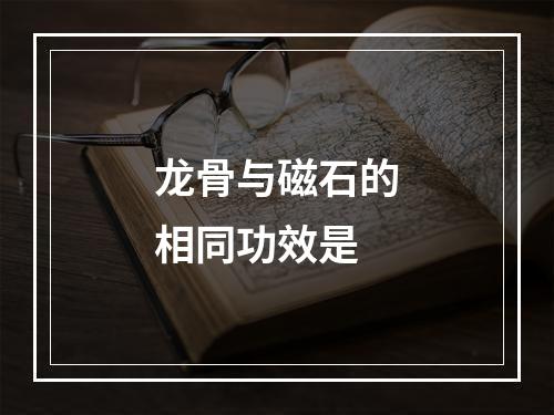 龙骨与磁石的相同功效是