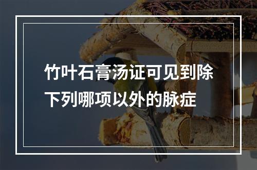 竹叶石膏汤证可见到除下列哪项以外的脉症