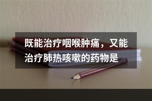 既能治疗咽喉肿痛，又能治疗肺热咳嗽的药物是