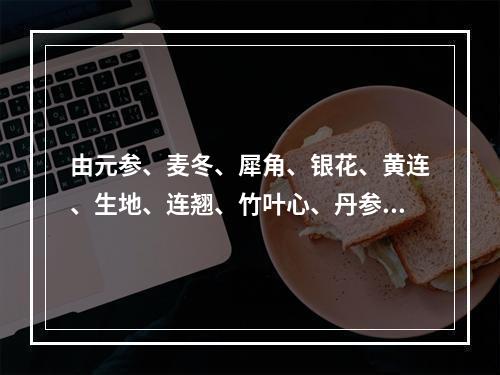 由元参、麦冬、犀角、银花、黄连、生地、连翘、竹叶心、丹参组成