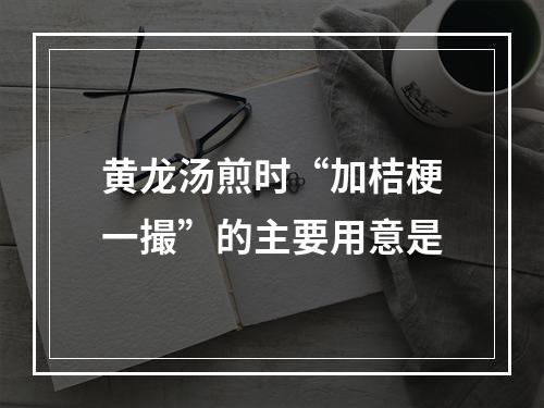 黄龙汤煎时“加桔梗一撮”的主要用意是