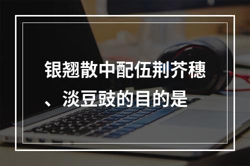 银翘散中配伍荆芥穗、淡豆豉的目的是