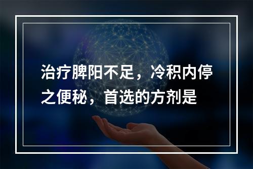 治疗脾阳不足，冷积内停之便秘，首选的方剂是