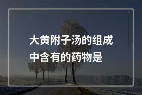 大黄附子汤的组成中含有的药物是