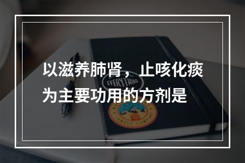 以滋养肺肾，止咳化痰为主要功用的方剂是