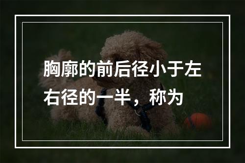 胸廓的前后径小于左右径的一半，称为