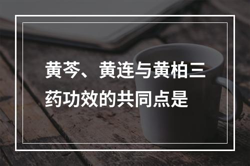 黄芩、黄连与黄柏三药功效的共同点是