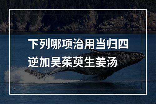 下列哪项治用当归四逆加吴茱萸生姜汤