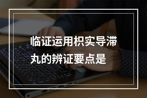 临证运用枳实导滞丸的辨证要点是