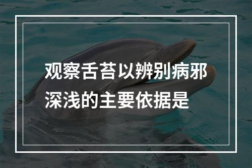 观察舌苔以辨别病邪深浅的主要依据是