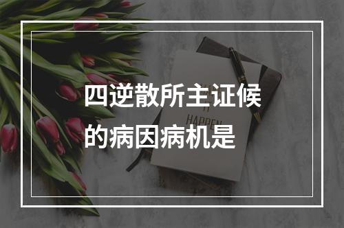 四逆散所主证候的病因病机是