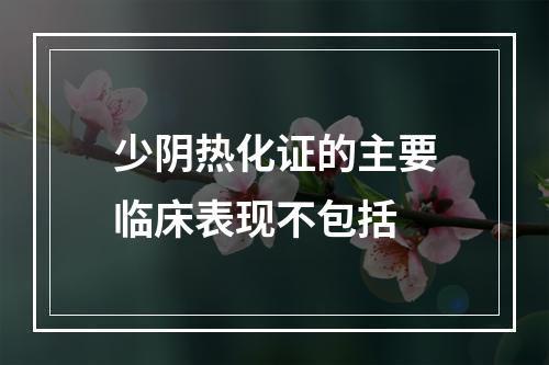 少阴热化证的主要临床表现不包括