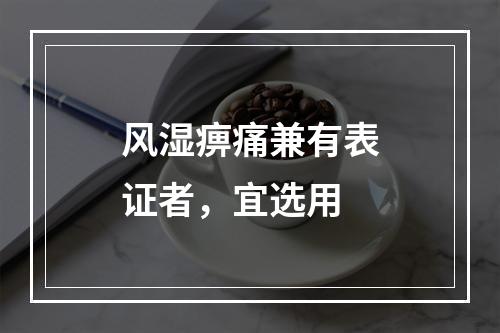 风湿痹痛兼有表证者，宜选用