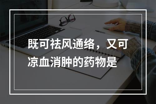 既可祛风通络，又可凉血消肿的药物是