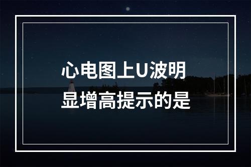 心电图上U波明显增高提示的是