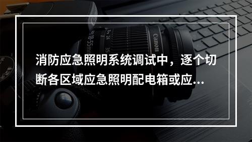 消防应急照明系统调试中，逐个切断各区域应急照明配电箱或应急照