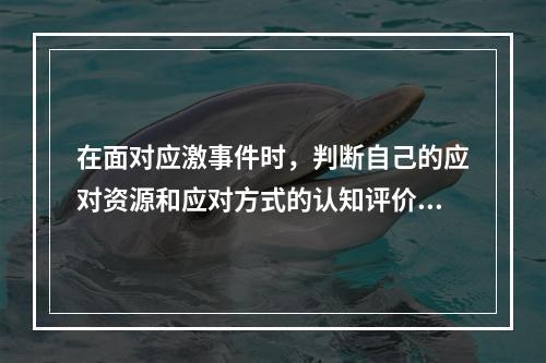 在面对应激事件时，判断自己的应对资源和应对方式的认知评价是拉