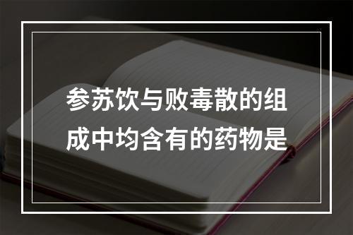 参苏饮与败毒散的组成中均含有的药物是