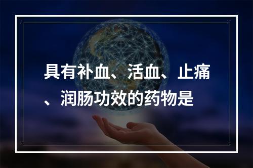 具有补血、活血、止痛、润肠功效的药物是