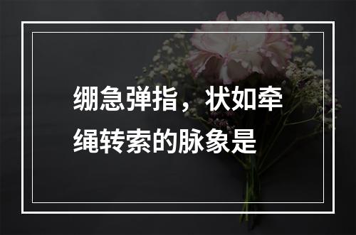 绷急弹指，状如牵绳转索的脉象是