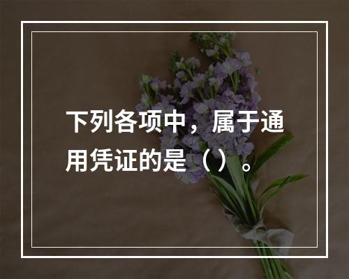 下列各项中，属于通用凭证的是（ ）。