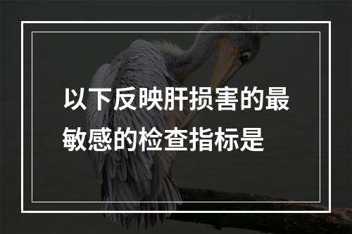 以下反映肝损害的最敏感的检查指标是