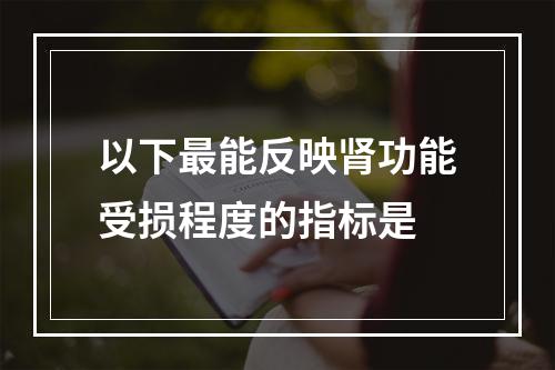 以下最能反映肾功能受损程度的指标是