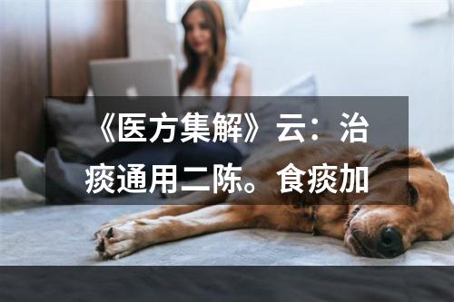 《医方集解》云：治痰通用二陈。食痰加