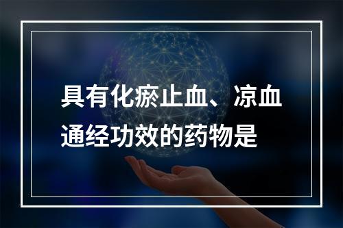 具有化瘀止血、凉血通经功效的药物是