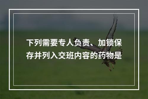 下列需要专人负责、加锁保存并列入交班内容的药物是