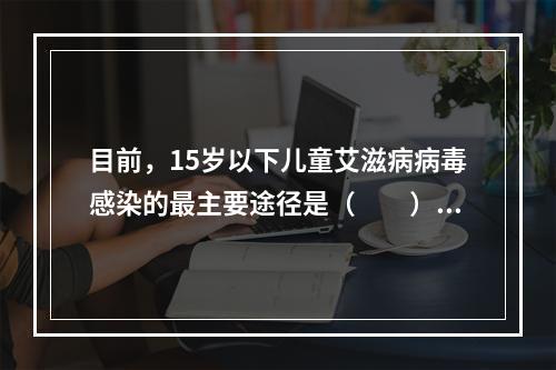 目前，15岁以下儿童艾滋病病毒感染的最主要途径是（　　）。