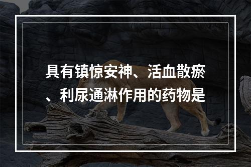 具有镇惊安神、活血散瘀、利尿通淋作用的药物是